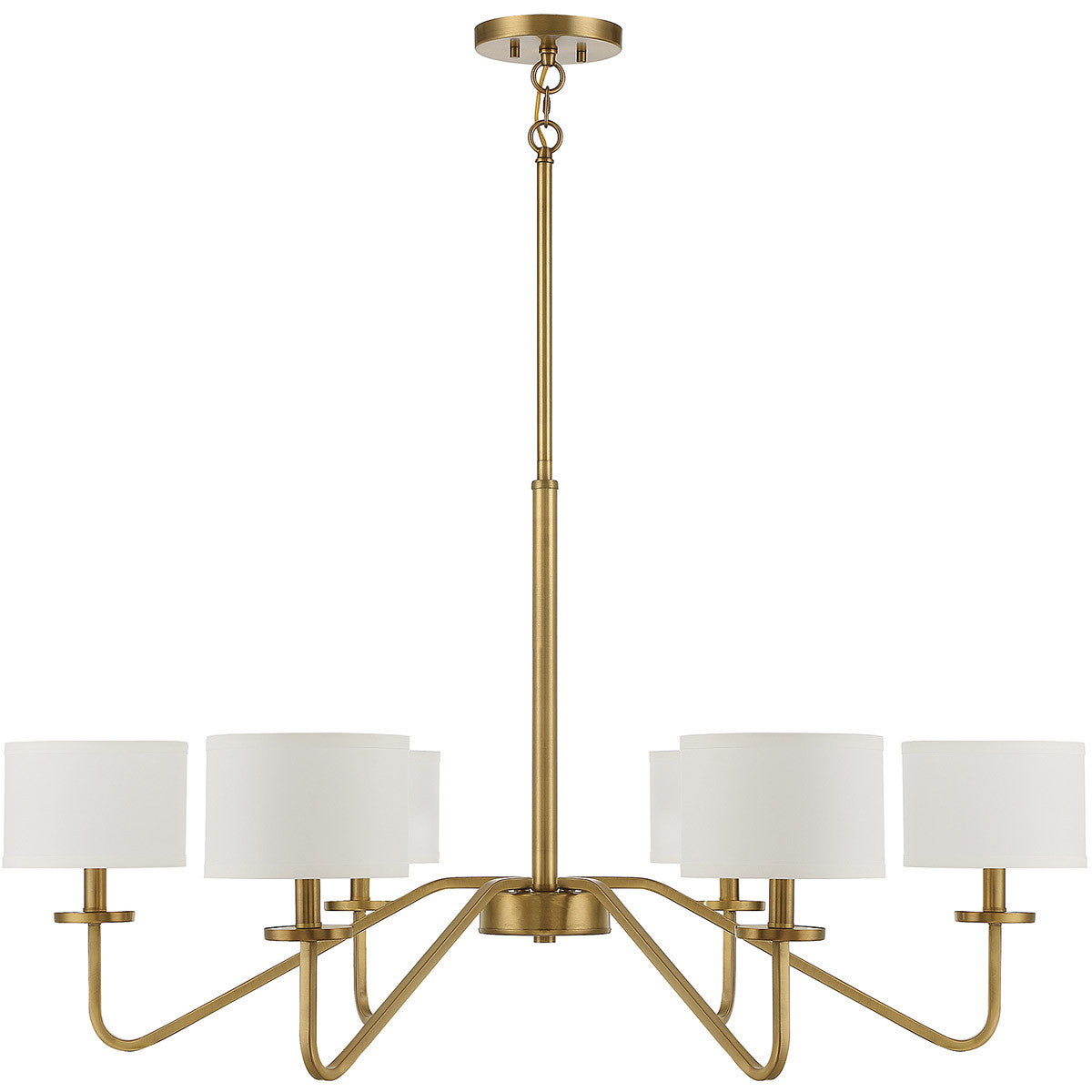 Meridian Lite Trends 6-Light Chandelier in Natural Brass M10092NB