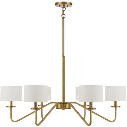 Meridian Lite Trends 6-Light Chandelier in Natural Brass M10092NB