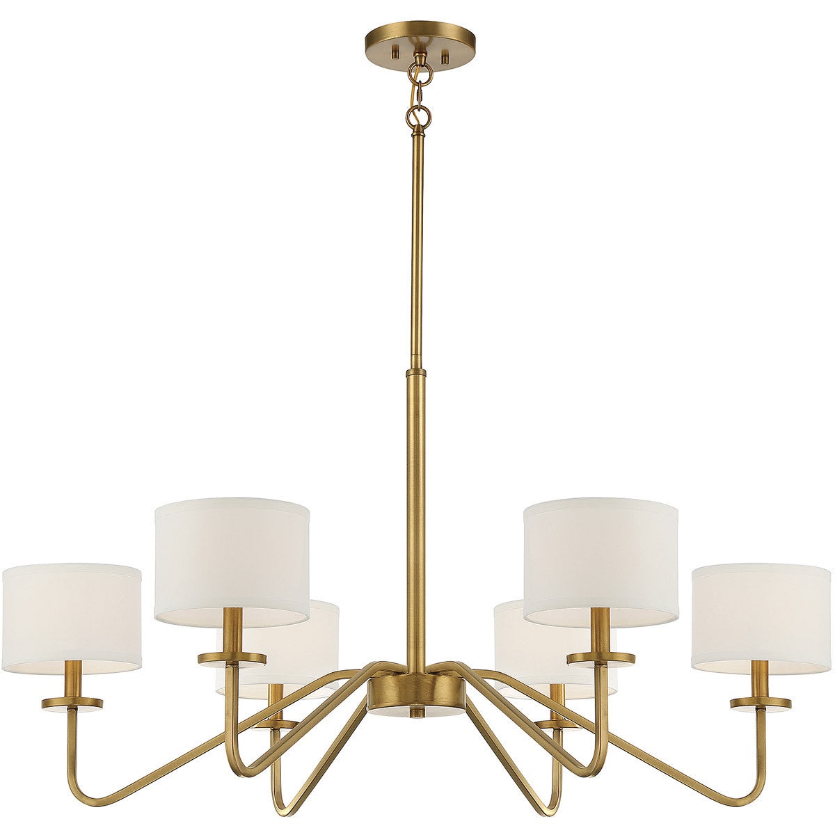 Meridian Lite Trends 6-Light Chandelier in Natural Brass M10092NB