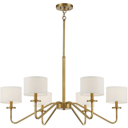 Meridian Lite Trends 6-Light Chandelier in Natural Brass M10092NB