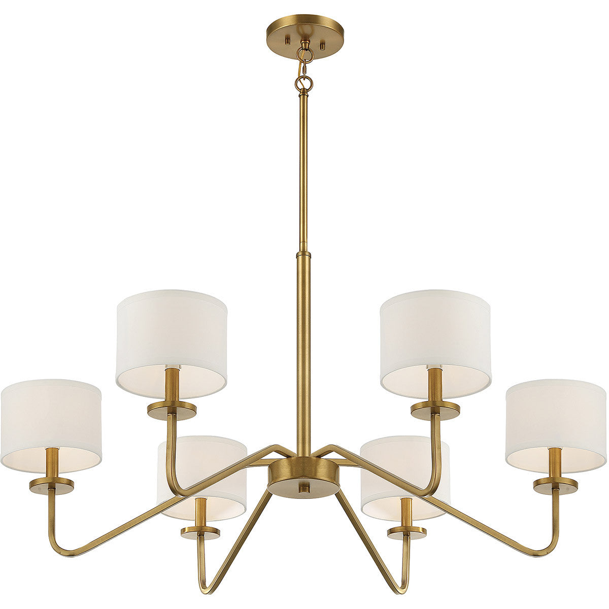 Meridian Lite Trends 6-Light Chandelier in Natural Brass M10092NB