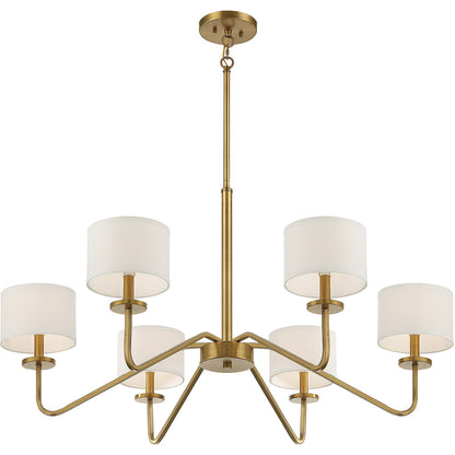 Meridian Lite Trends 6-Light Chandelier in Natural Brass M10092NB