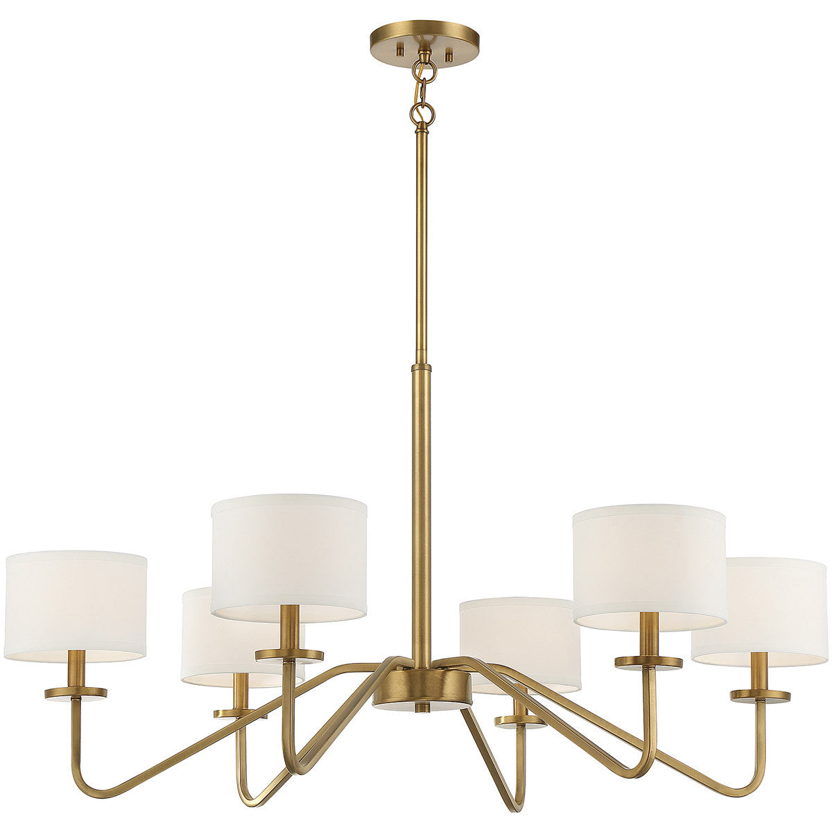 Meridian Lite Trends 6-Light Chandelier in Natural Brass M10092NB