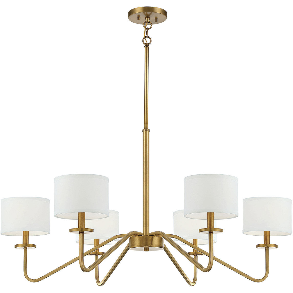 Meridian 6-Light Chandelier in Natural Brass M10092NB