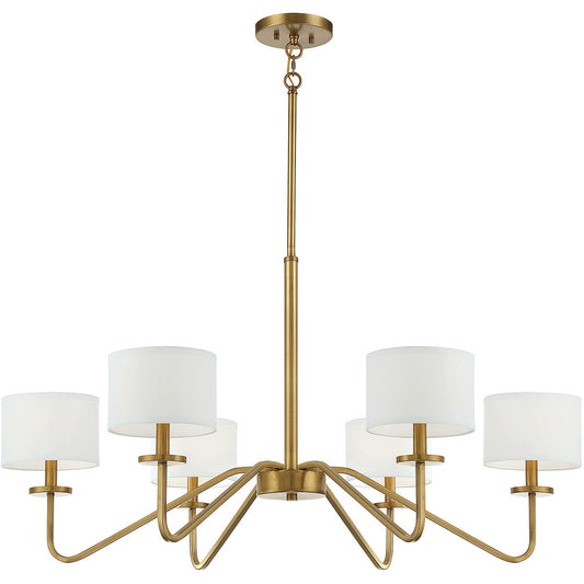 Meridian 6-Light Chandelier in Natural Brass M10092NB