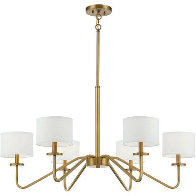 Meridian Lite Trends 6-Light Chandelier in Natural Brass M10092NB