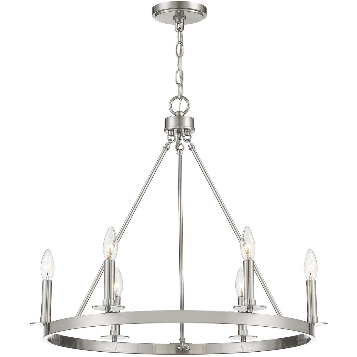 Meridian Lite Trends 6-Light Chandelier in Brushed Nickel M10093BN