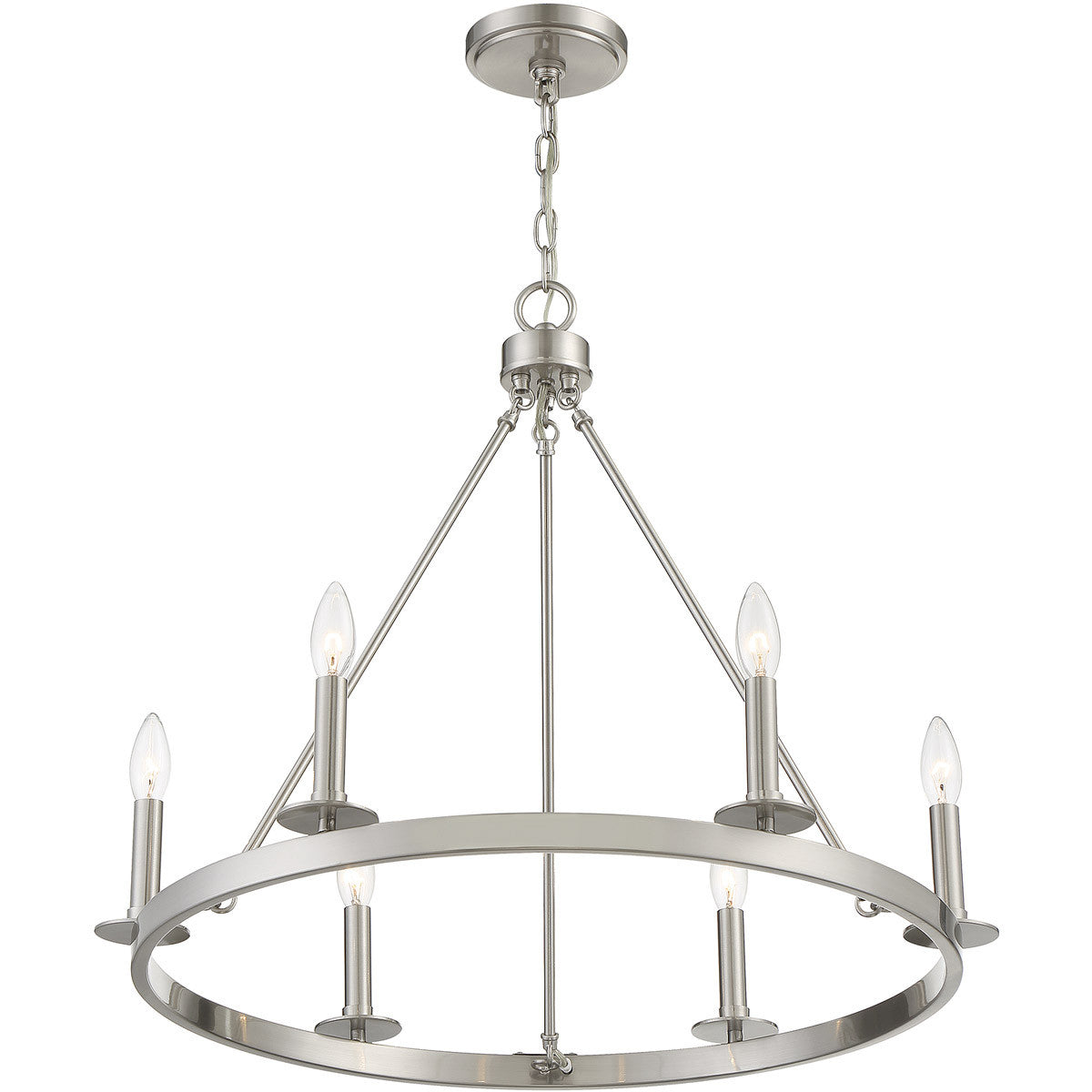 Meridian Lite Trends 6-Light Chandelier in Brushed Nickel M10093BN