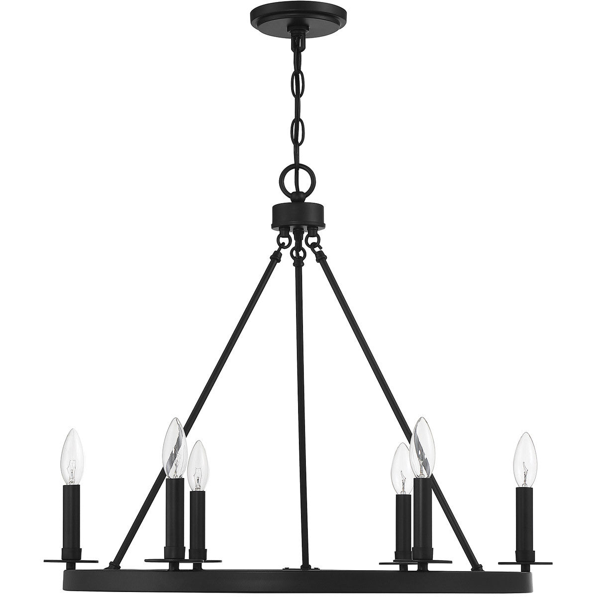 Meridian Lite Trends 6-Light Chandelier in Matte Black M10093MBK