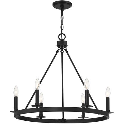 Meridian Lite Trends 6-Light Chandelier in Matte Black M10093MBK