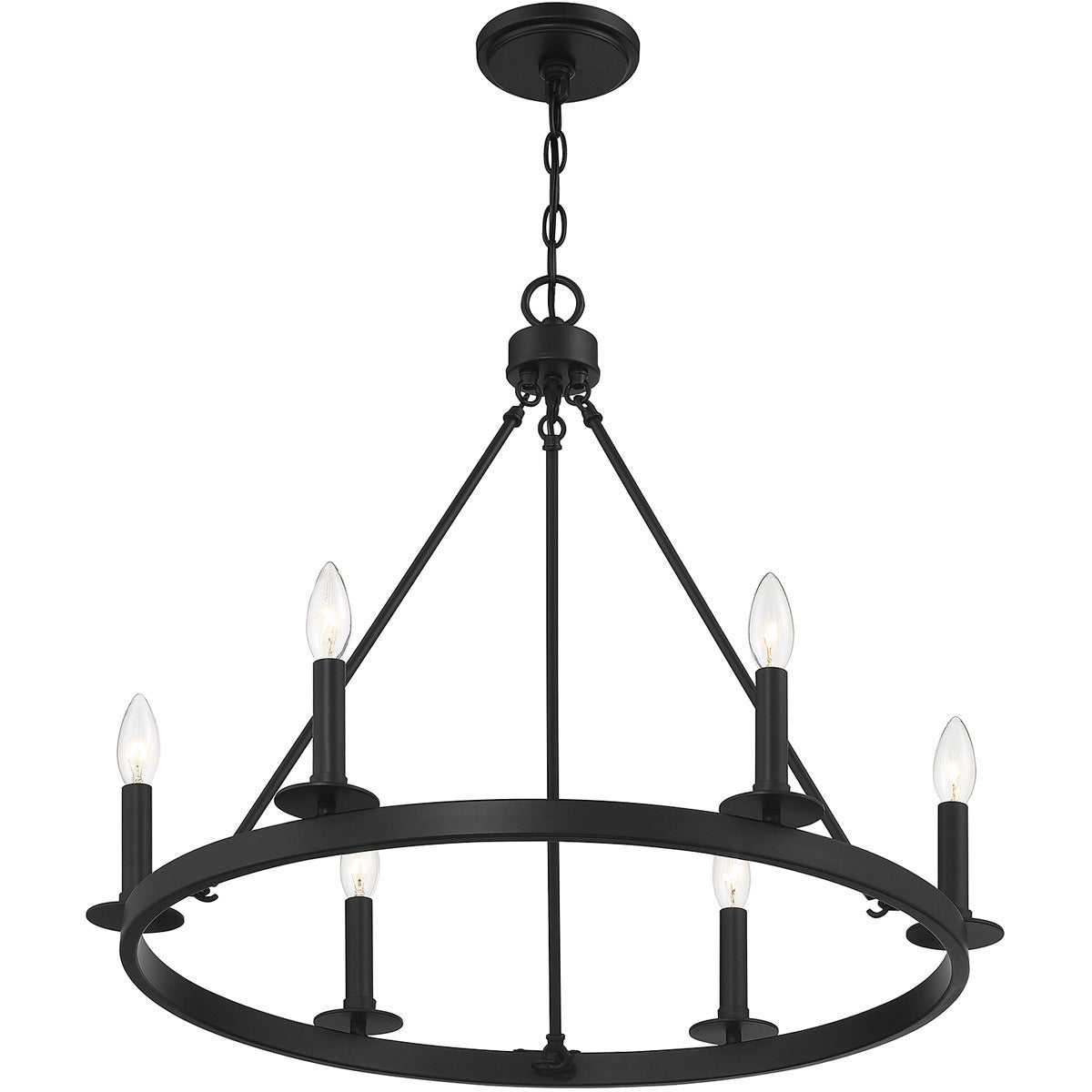 Meridian Lite Trends 6-Light Chandelier in Matte Black M10093MBK