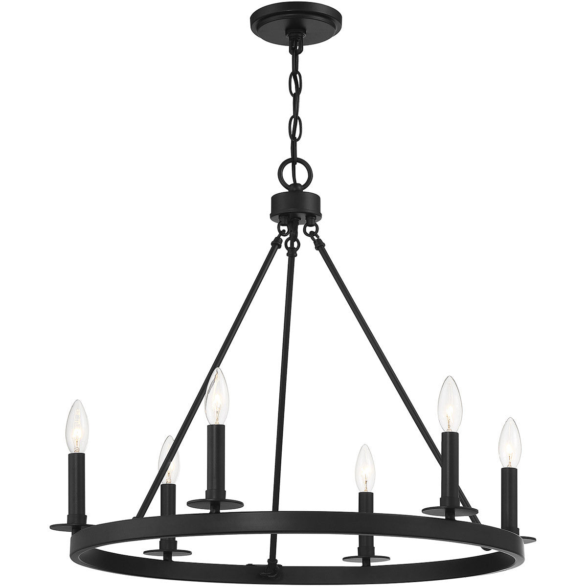 Meridian Lite Trends 6-Light Chandelier in Matte Black M10093MBK