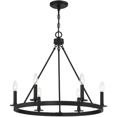 Meridian Lite Trends 6-Light Chandelier in Matte Black M10093MBK