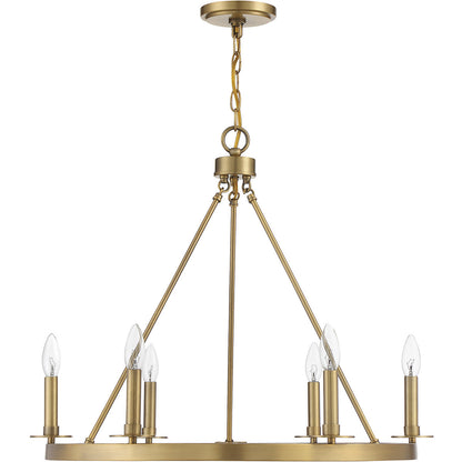 Meridian Lite Trends 6-Light Chandelier in Natural Brass M10093NB