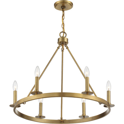 Meridian Lite Trends 6-Light Chandelier in Natural Brass M10093NB