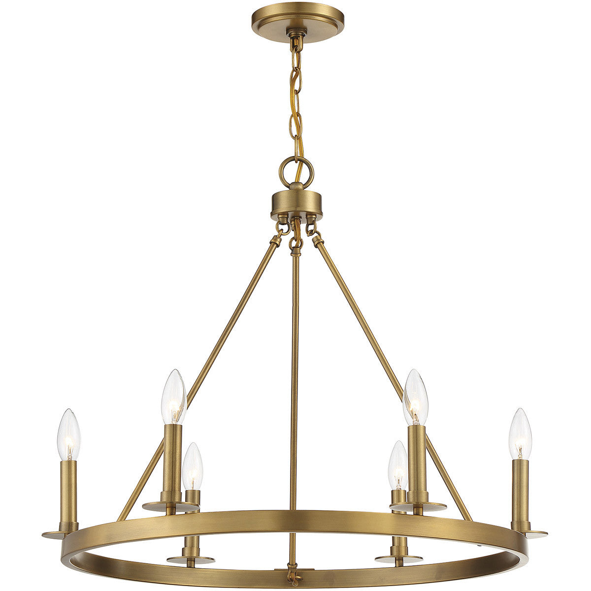 Meridian 6-Light Chandelier in Natural Brass M10093NB