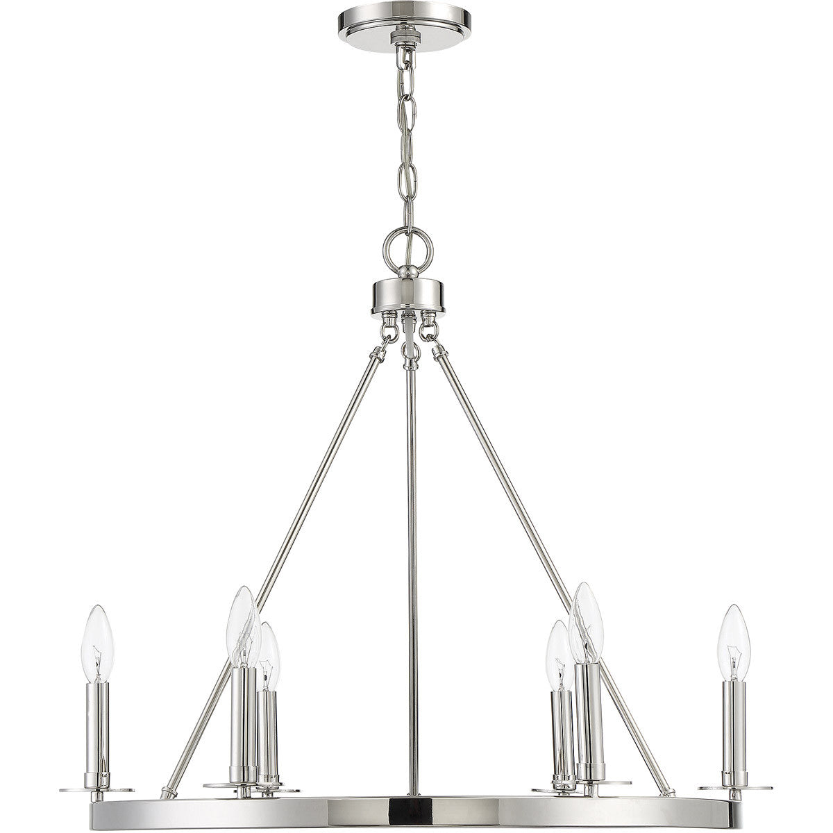 Meridian Lite Trends 6-Light Chandelier in Polished Nickel M10093PN