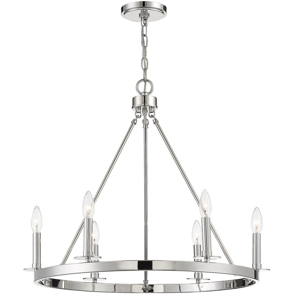 Meridian Lite Trends 6-Light Chandelier in Polished Nickel M10093PN