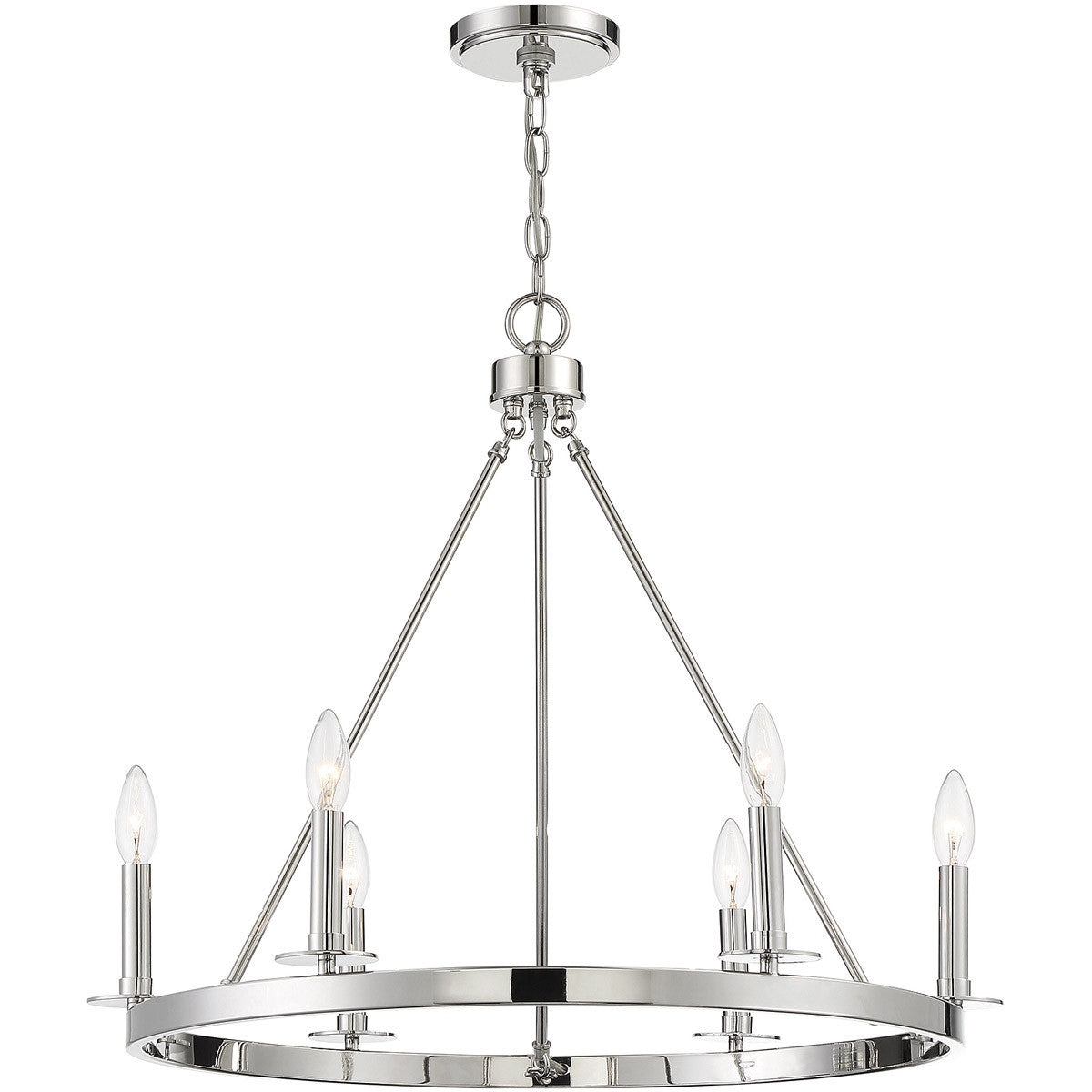 Meridian 6-Light Chandelier in Polished Nickel M10093PN