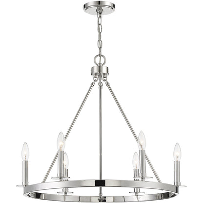 Meridian 6-Light Chandelier in Polished Nickel M10093PN