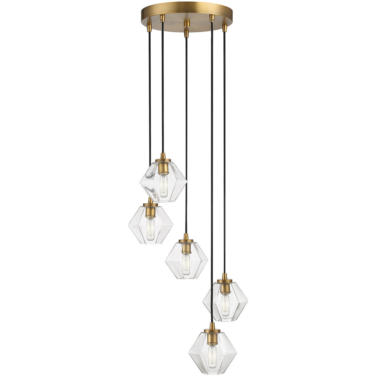 Meridian Lite Trends 5-Light Chandelier in Natural Brass M10095NB