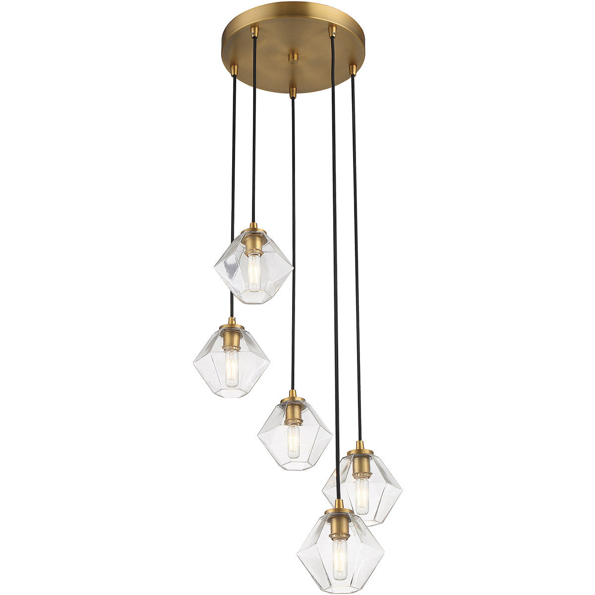 Meridian Lite Trends 5-Light Chandelier in Natural Brass M10095NB