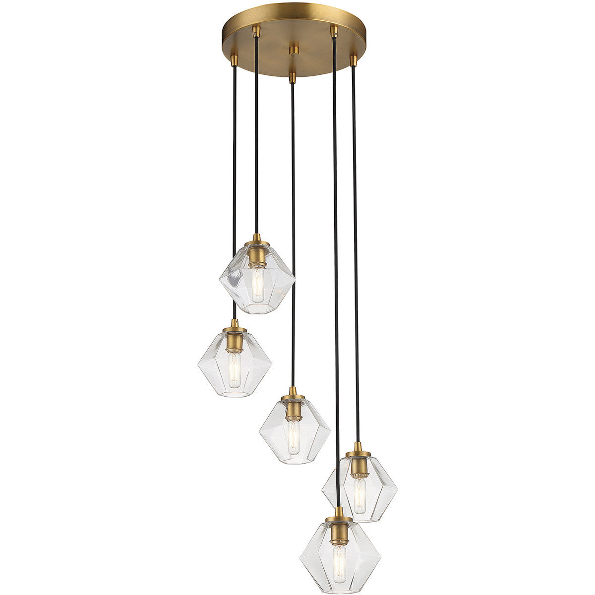 Meridian 5-Light Chandelier in Natural Brass M10095NB