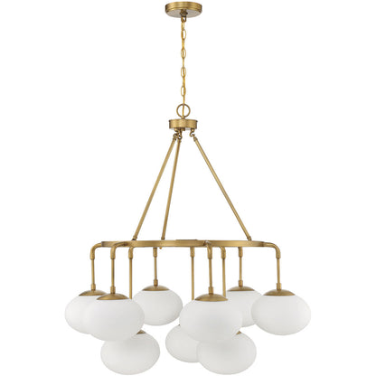 Meridian Lite Trends 9-Light Chandelier in Natural Brass M10098NB