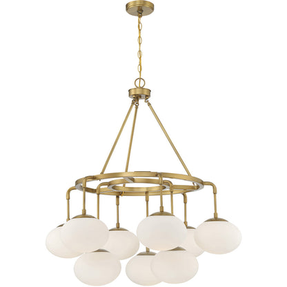 Meridian Lite Trends 9-Light Chandelier in Natural Brass M10098NB