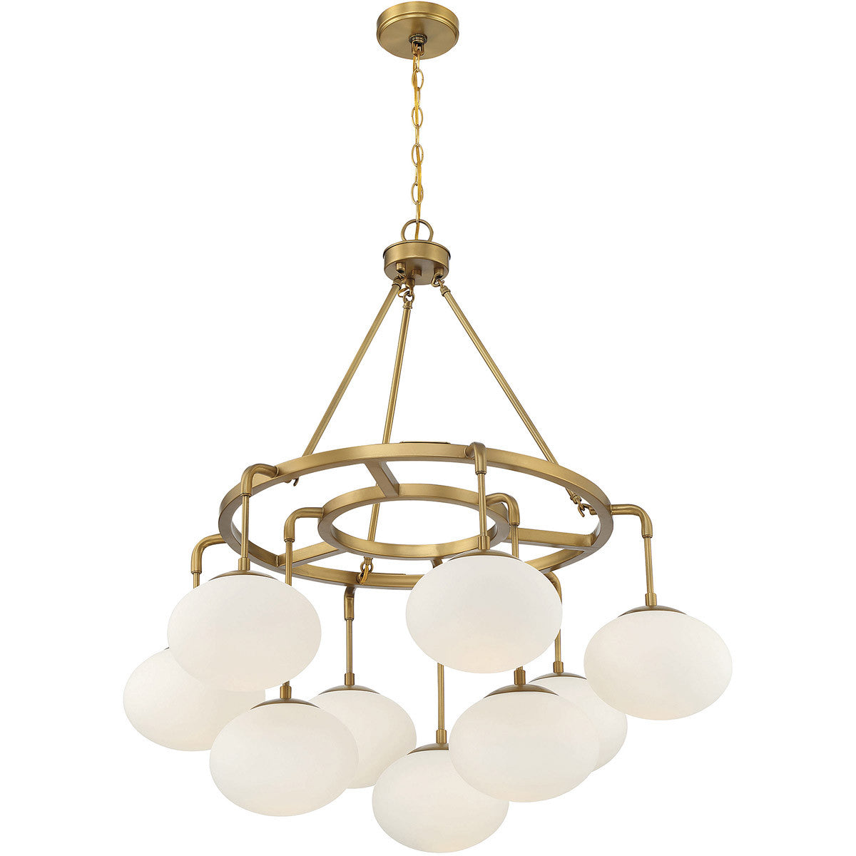 Meridian Lite Trends 9-Light Chandelier in Natural Brass M10098NB