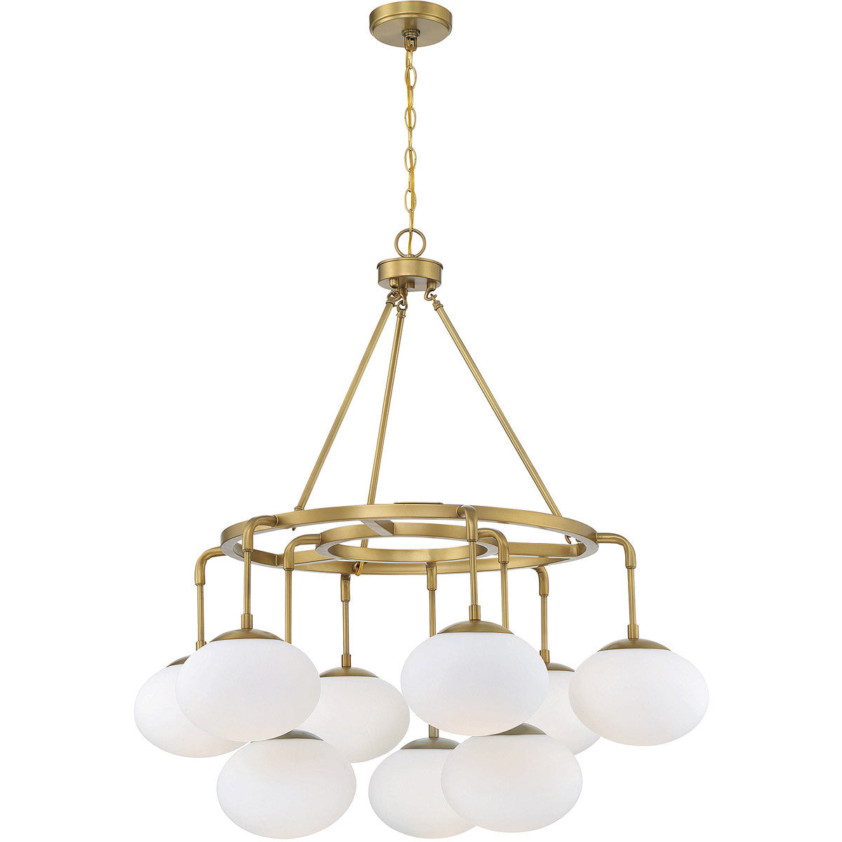 Meridian 9-Light Chandelier in Natural Brass M10098NB