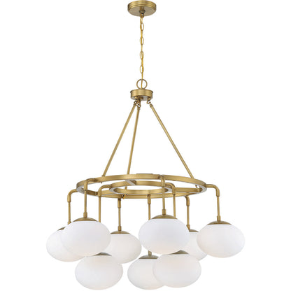 Meridian 9-Light Chandelier in Natural Brass M10098NB