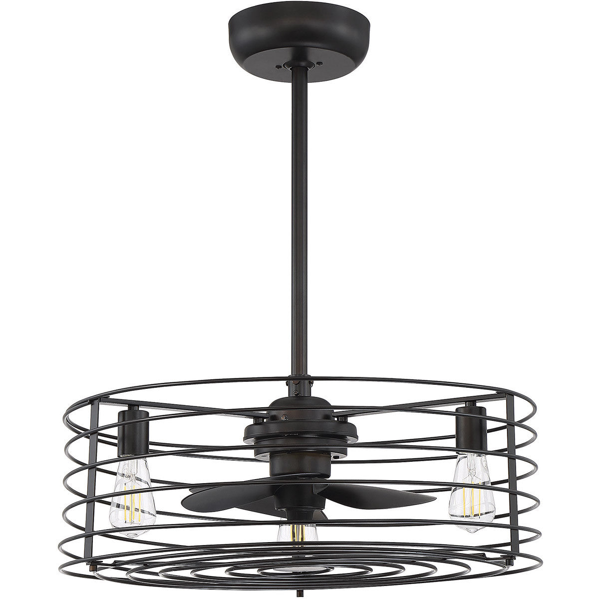 Meridian 14" 3-Light Fan D'Lier in Oil Rubbed Bronze M2007ORB