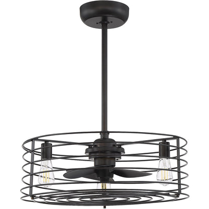 Meridian 14" 3-Light Fan D'Lier in Oil Rubbed Bronze M2007ORB