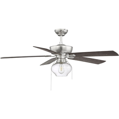 Meridian Lite Trends 52" 1-Light Ceiling Fan in Brushed Nickel M2009BN