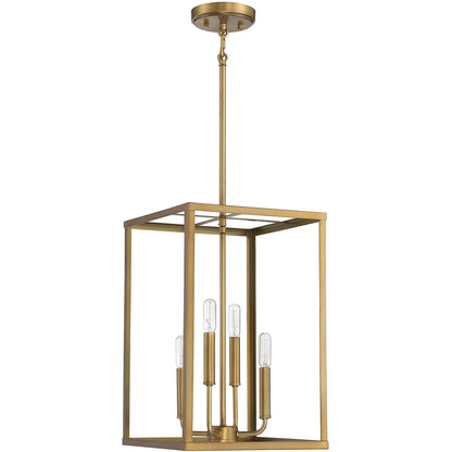 Meridian Lite Trends 4-Light Pendant in Natural Brass M30008NB