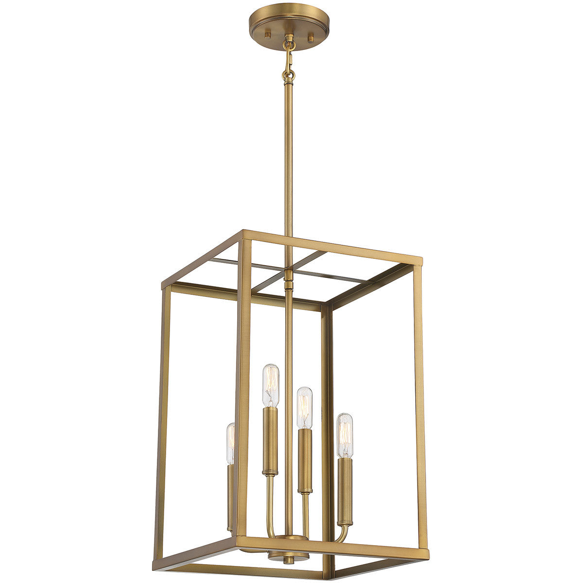 Meridian Lite Trends 4-Light Pendant in Natural Brass M30008NB