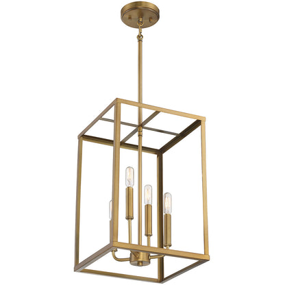 Meridian Lite Trends 4-Light Pendant in Natural Brass M30008NB