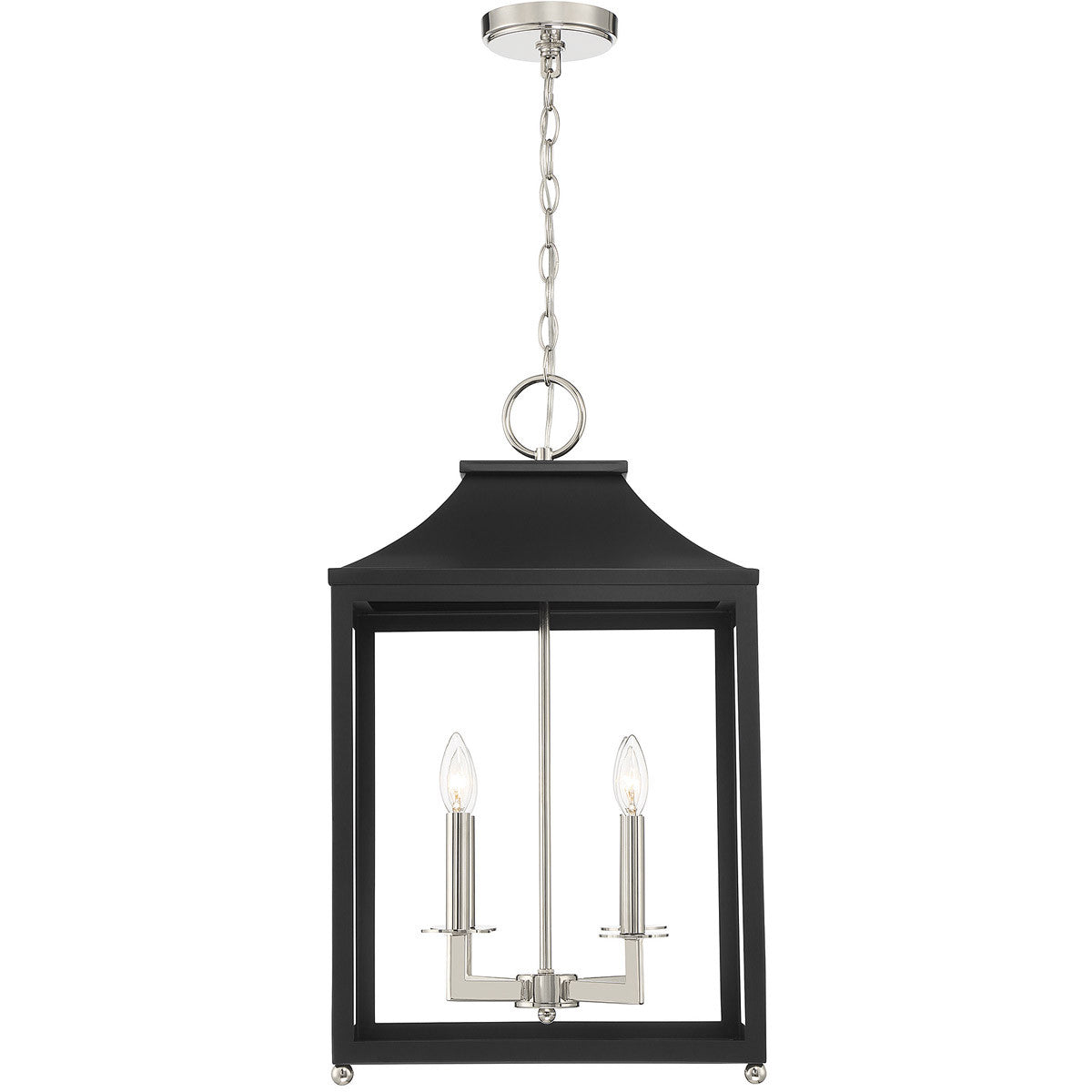 Meridian Lite Trends 4-Light Pendant in Matte Black with Polished Nickel M30009MBKPN