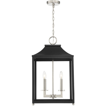 Meridian Lite Trends 4-Light Pendant in Matte Black with Polished Nickel M30009MBKPN