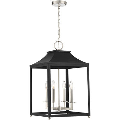 Meridian Lite Trends 4-Light Pendant in Matte Black with Polished Nickel M30009MBKPN