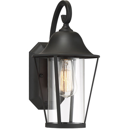 Meridian Lite Trends 1-Light Outdoor Wall Lantern in Matte Black M50023BK