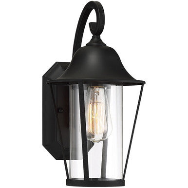 Meridian Lite Trends 1-Light Outdoor Wall Lantern in Matte Black M50023BK