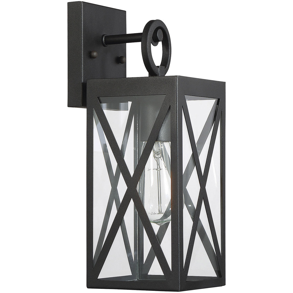 Meridian Lite Trends 1-Light Outdoor Wall Lantern in Black M50027BK