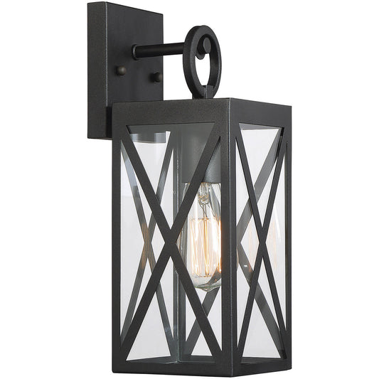 Meridian 1-Light Outdoor Wall Lantern in Black M50027BK