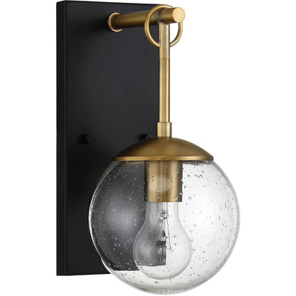 Meridian Lite Trends 1-Light Outdoor Wall Lantern in Oil Rubbed Bronze with Natural Brass M50029ORBNB