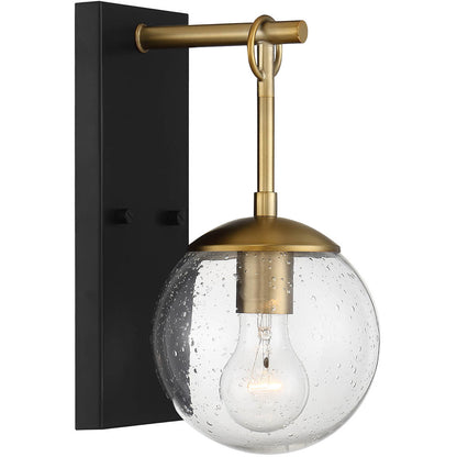 Meridian Lite Trends 1-Light Outdoor Wall Lantern in Oil Rubbed Bronze with Natural Brass M50029ORBNB