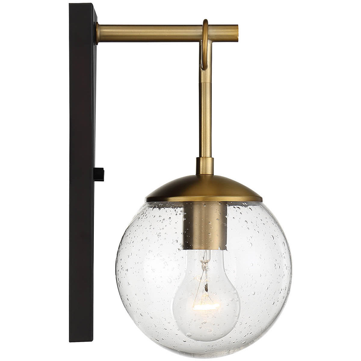 Meridian Lite Trends 1-Light Outdoor Wall Lantern in Oil Rubbed Bronze with Natural Brass M50029ORBNB