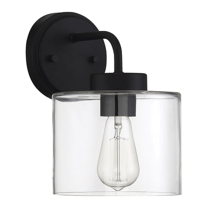 Meridian Lite Trends 1-Light Outdoor Wall Lantern in Matte Black M50034BK