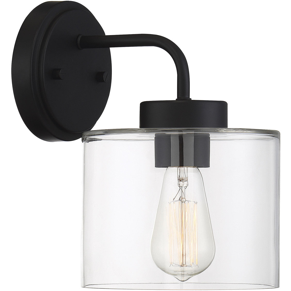 Meridian Lite Trends 1-Light Outdoor Wall Lantern in Matte Black M50034BK